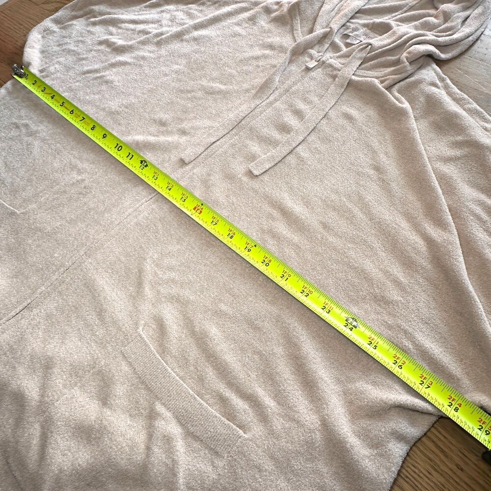 Barefoot Dreams Cozychic Ultra Lite Short Sleeve Zip Up‎ Hoodie Almond Size L/XL - Picture 6 of 8
